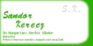 sandor kerecz business card