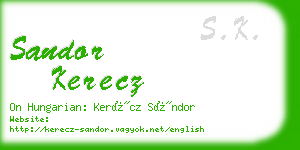 sandor kerecz business card